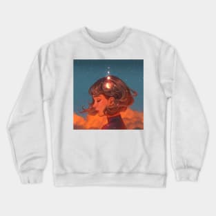 Woman with thoughts Crewneck Sweatshirt